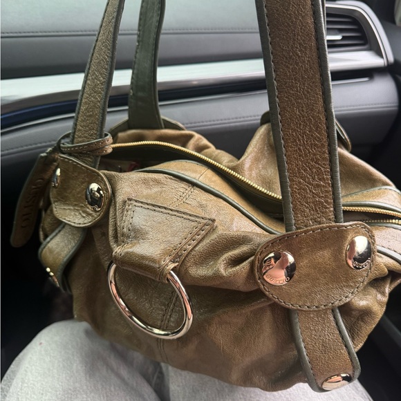 Elegant distressed green Leather Women's Bag - Picture 4 of 7